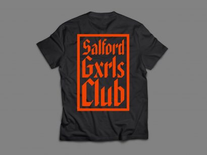 Limited Edition Fluorescent Meat Free Salford Gxrls Club Tee Back